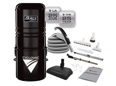Black Friday - Central Vacuum GS125 Black Edition with bag including electric attachment kit