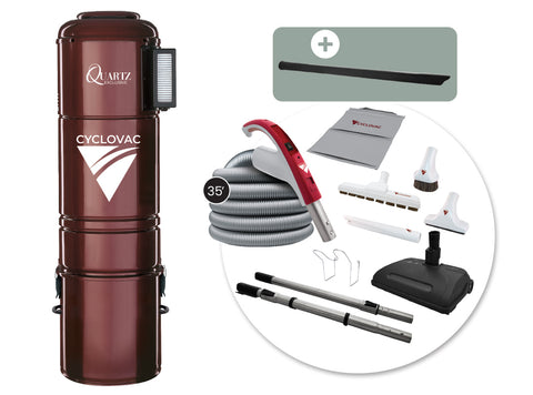 Cyclovac Quartz Promotion electric powerhead kit 110/24V with Super Luxe brush 12 in. - hose 35 ft.